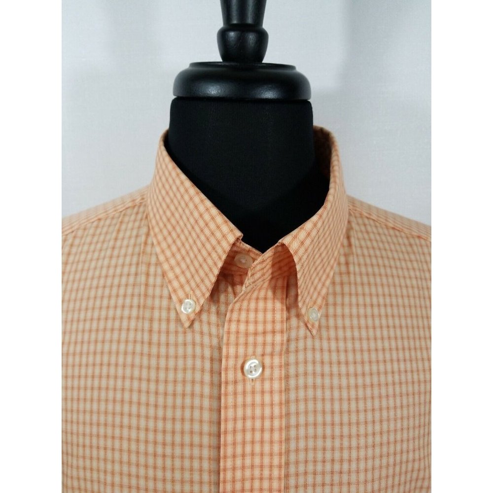 Roundtree Yorke Mens XL Burnt Orange Short Sleeve Business Casual Dress Shirt - Picture 4 of 11